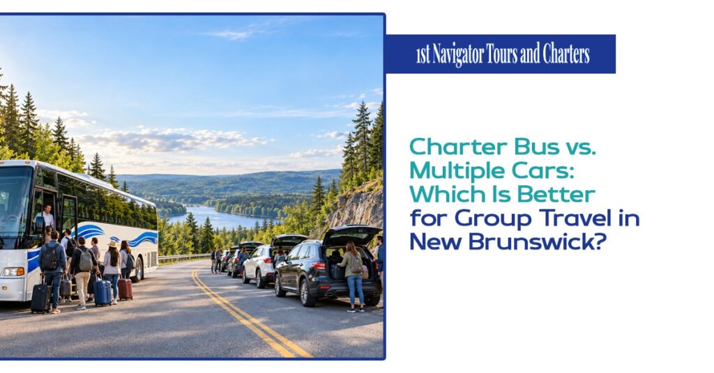 Charter bus vs multiple cars for group travel in New Brunswick